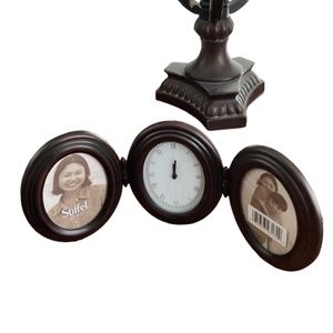 Clock, Photo Holder, Stiffel, Each Frame is 2.5 x 3.5”